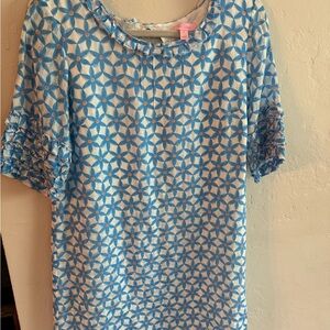 EUC Lilly Pulitzer Blue Dress Chic Style , Side zipper
